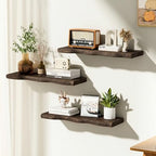 Organic Wavy Edge Floating Shelves,Hidden Brackets,2 Pack 36 in - Image 2