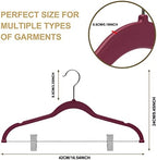80 Pack Raspberry Quality Plastic Non Velvet Non-Flocked Thin Compact Coat Hangers with Metal Clips for Skirts Pants Blouses 360° Swivel Hook - Image 4