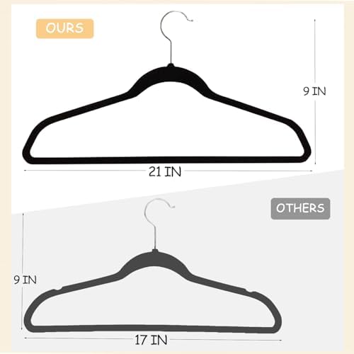 Urby Extra Wide Hangers for Plus Size Clothes, 21 Inch, Velvet, 24pk - Image 3
