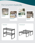 Shantton Cabinet Shelf Organizer, Pantry Shelf Rack, Black 16x8.3x7.3 - Image 4
