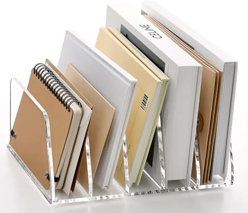 SANRUI Acrylic Mail Organizer Countertop, Mail Sorter with 5-Slot, Clear by SANRUI