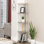 Furinno TURN-N-TUBE Corner Shelf, 5-Tier Corner Bookshelf, Open Storage Shelves, for Organization and Storage, Living Room, Home Office, Garage, Bedroom, Sonoma Oak - Image 2