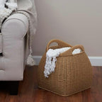 Household Essentials Paper Rope Basket with Handles, Natural - Image 7