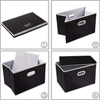 PRANDOM Large Foldable Storage Boxes with Lids [5-Pack] Organizer Containers Baskets Cube with Cover for Home Bedroom Closet Office Black17.7x11.8x11.8 For 6+ Year Old Boys and Girls - Image 5