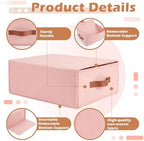 Windyun 4 in 1 Stackable Dorm Under Bed Storage Drawers, Pink - Image 4
