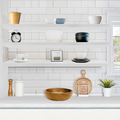 Sorbus Floating Shelves for Wall Storage (55 Inch, 3 Pack, White) - Image 2
