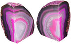 JIC Gem Pink Agate Geode Bookends Anti-Slip Rubber Bumpers 1 Pair 2-3 Lbs - Image 5