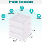 Bra Storage Drawers Organizer for Clothing Underwear Drawer Organizer Dividers Foldable Storage Cube Bins for Bra,Socks, Underwear,3 Pack （White） - Image 2