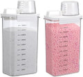 Sumnacon Laundry Detergent Dispenser 2 Pcs Sturdy Plastic Laundry Powder Storage Box with Cup Laundry Detergent Organizer for Laundry Room Versatile Laundry Beads Container Organizer for Borax,Grain by Sumnacon