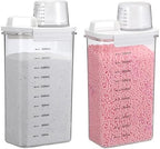 Sumnacon Laundry Detergent Dispenser 2 Pcs Sturdy Plastic Laundry Powder Storage Box with Cup Laundry Detergent Organizer for Laundry Room Versatile Laundry Beads Container Organizer for Borax,Grain by Sumnacon