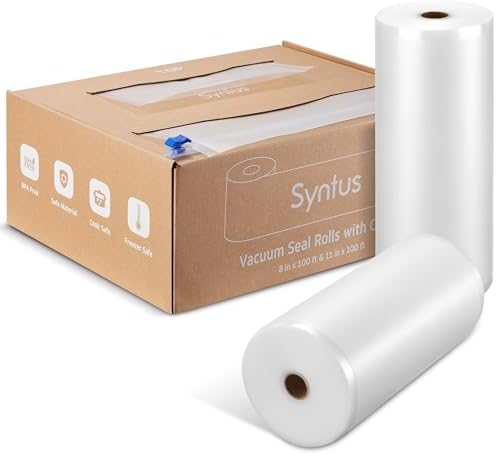 Syntus 11" x 100' and 8" x 100' Vacuum Sealer Bag for Food Roll with Cutter by Syntus
