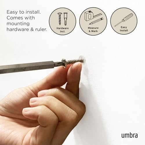 Umbra Flip Coat Rack, Wall Mount 8-Hook, Space Saving, White - Image 6