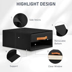 DIMJ Closet Organizers and Storage - Pull-out Fabric Bins with Drawers for Closet Foldable Clothes Organizers with Clear Window, Stackable Storage Drawers for Bedroom,Living Room,Shelf,4-Pack, Black - Image 6