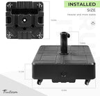 FRUITEAM 120 LBS Fillable Mobile Umbrella Base with Wheels - Image 6