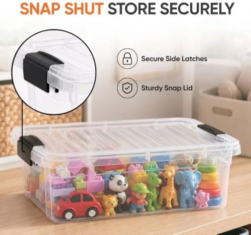 Superio 4.5 Quart Clear Plastic Storage Containers with Lids, Stackable Organizer Bins, BPA-Free Storage Boxes for Home, Office, Dorm & Classroom, 3 Pack - Image 6