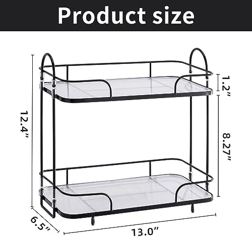 2 Tier Corner Bathroom Counter Organizer, Cosmetic Skincare Organizer, Bathroom Countertop Perfume Tray Vanity Organizer, Kitchen Spice Corner Storage Shelf - Image 2