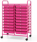 COSTWAY 20-Drawer Rolling Storage Cart, Utility Storage Organizer Cart by COSTWAY