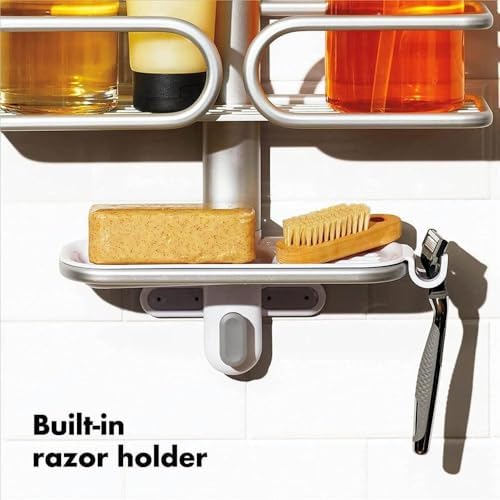 OXO Good Grips 3-Tier Aluminum Shower Caddy, Bathroom Organization - Image 6