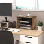 J JACKCUBE DESIGN Rustic Wood Desk Organizer 4 Compartment Paper File Holder for Home and Office, Document Storage, File sorter, Mail and Letter Tray- MK560A - Image 6