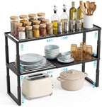2 Packs Expandable Cabinet Shelf Organizer, Stackable Countertop Shelves by Unknown