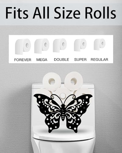 Cute Butterfly Toilet Tissue Holder,Animal Paper Holders,Decorative Metal Papers Holder,Funny Toilet Animal Storage for Bathrooms,Bathroom Paper Organizer for Extra 8 Rolls Free Standing Art Decor - Image 3