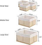 Vagusicc Wicker Storage Basket, Hand-Woven Paper Rope Basket, Rectangular Small Basket for Organizing, Cube Storage Bin for Closet/Clothes/Dresser, Beige, 5-Pack - Image 2