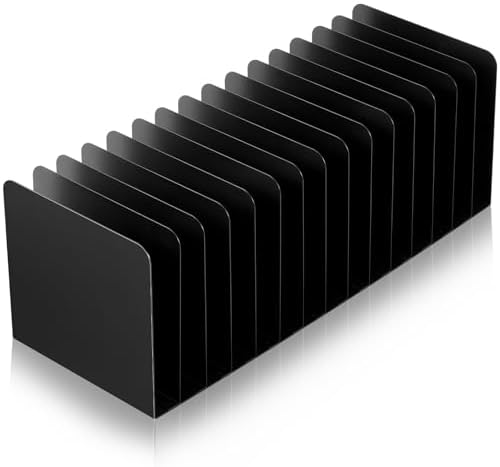 Suzile Metal Desktop File Organizer, 15 Compartment, Vertical File Sorter by Suzile