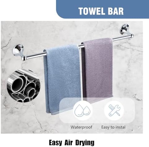 Classic Bathroom Hardware Accessory 4-piece Set,Chrome - Image 3