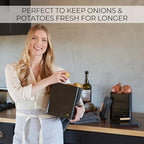 Beautiful Potato and Onion Storage Container Set - Food Safe Metal Bins - Image 4