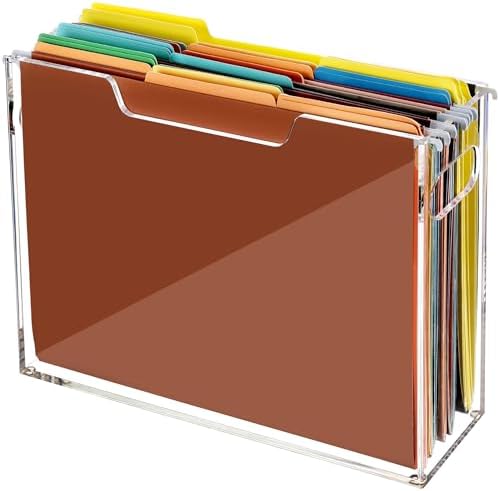 Acrylic File Folder Organizer, Letter Size Hanging File Organizer by Tfirhuoe