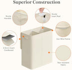 Lifewit Double Laundry Hamper with Lid, Removable Laundry Bags, Ivory White - Image 2