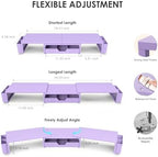 OPNICE Desk Organizers and Accessories, Dual Monitor Stand Riser with Drawer and 2 Pen Holders, Desk Shelf Printer Stand for Office Workspace Organizers, Desktop Organization (Purple) - Image 3