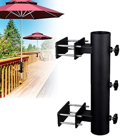 Heavy Duty Parasol Holder Patio Umbrella Stand Mount Umbrella Stand Bench Buddy Umbrella Holder Fixed Clip Umbrella Clamp for Deck,Railings,Beach Courtyard Balcony,Boats,Tailgates by VANROUG