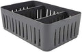 Simplify 3 Compartment Stackable Bin with Adjustable Dividers | Drawer Organizer | Storage Basket | Good for Office | Desk Supplies | Dorm | Bathroom | Accessories | Make Up | Grey (Pack of 12) by Simplify