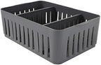 Simplify 3 Compartment Stackable Bin with Adjustable Dividers | Drawer Organizer | Storage Basket | Good for Office | Desk Supplies | Dorm | Bathroom | Accessories | Make Up | Grey (Pack of 12) by Simplify