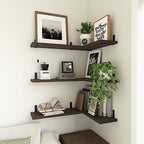 WOPITUES Floating Shelves Set of 6 for Wall Decor & Storage, Dark Brown - Image 5
