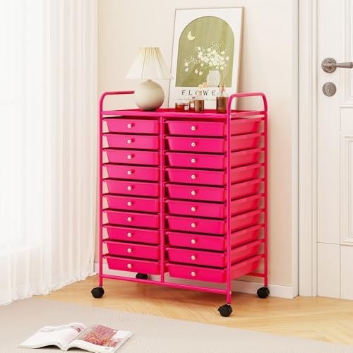 COSTWAY 20-Drawer Rolling Storage Cart, Utility Storage Organizer Cart - Image 2