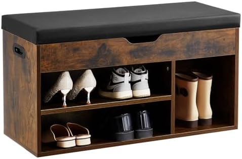 VEVOR Shoe Storage Bench with Padded Cushion, Entryway Bench with Hidden Storage, Holds up to 300 lbs, 31.7 x 12.0 x 17.5 Inches, for Entryway, Hallway, Living Room, Bedroom by VEVOR