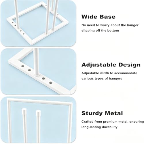 32 Inch Hanger Organizer, Metal Hanger Storage Stacker, White - Image 4