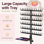 Hemndic Braiding Hair Rack with Tray, 2-sided 144 Pegs, Heavy Duty Braiding Rack Stand for Hair, Height Adjustable Standing Hair Extension Holder with Storage Bag & Braiding Accessories - Image 2