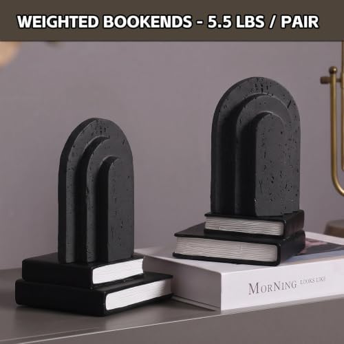 Decorative Bookends for Shelves, Heavy Duty Resin Book Stoppers for Books - Image 7