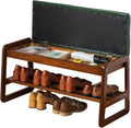 SOBIBO Solid Wood Shoe Rack Bench with Flip-Top Storage, Green, 31.5" by SOBIBO