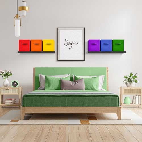Sorbus Foldable Fabric Storage Cubes, 12 Pack (13 Inch, Deep Rainbow) - Image 3
