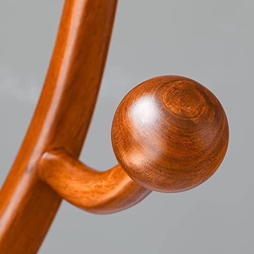 Coat Rack Freestanding Wood Coat Tree with Stable Sphere Base, Light Brown - Image 4