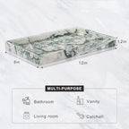 Marble Bathroom Tray for Countertop & Home Decor, Natural Decorative Marble Tray for Jewelry & Perfume Organizer, Luxury Stone Vanity Trays for Dresser, Kitchen Counter, 12" x 8", Jade Green - Image 3
