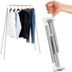 Portable Garment Rack, Folding Clothes Rack, Collapsible Clothing Rack for Dance, Travel, Camping, Laundry, Indoor, Outdoor, Drying, RV, Mini Compact Racks White + 3 Foldable Clothes Hangers by ANLEBUYUSOfficial
