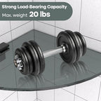 Bakzon 2-Pack Glass Shelf Shower Caddie, Shower Shelves for Inside Shower, Drilling Free Adhesive Wall Mounted Bathroom Organizer Shelves with Aluminium Brackets, Black - Image 3