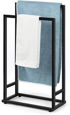 Towel Racks for Bathroom, 2 Tier Standing Stainless Steel Towel Racks Stand for Bathroom, Hand Towel Drying Rack Holder, Towel Bar Stand Blanket Rack, Black by Nandae