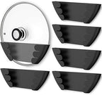 Universal Pot Lid Organizer for Cabinet - Upgraded Patented Niceyos 6 Pack Pan Lids Organizers Inside Door Wall Mount Pots Top Storage Rack Holder Kitchen, Fits 6" to 13" (Black) by NICEYOS