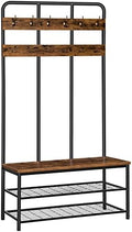 HOOBRO Hall Tree with Bench, Entryway Bench with Coat Rack, Mud Room Rack with 12 Double Hooks and Shoe Storage, Coat Tree, Shoe Rack Organizer, for Foyer, Front Door, Rustic Brown BF05MT01 by HOOBRO